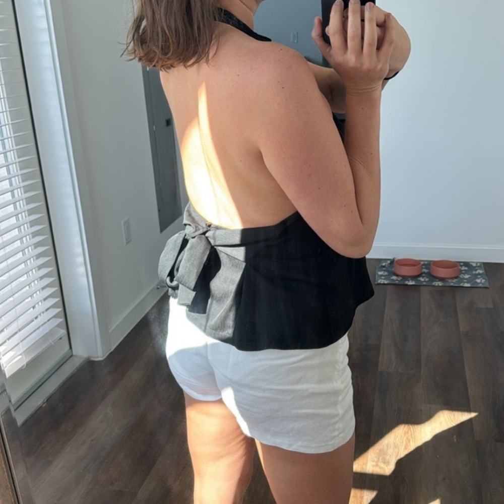 Open back halter top